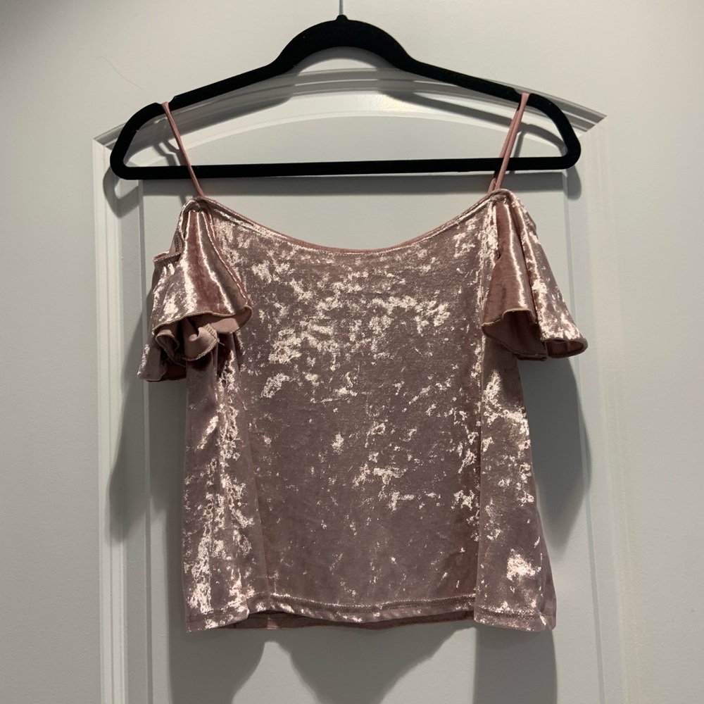 Velvet off the shoulder shirt